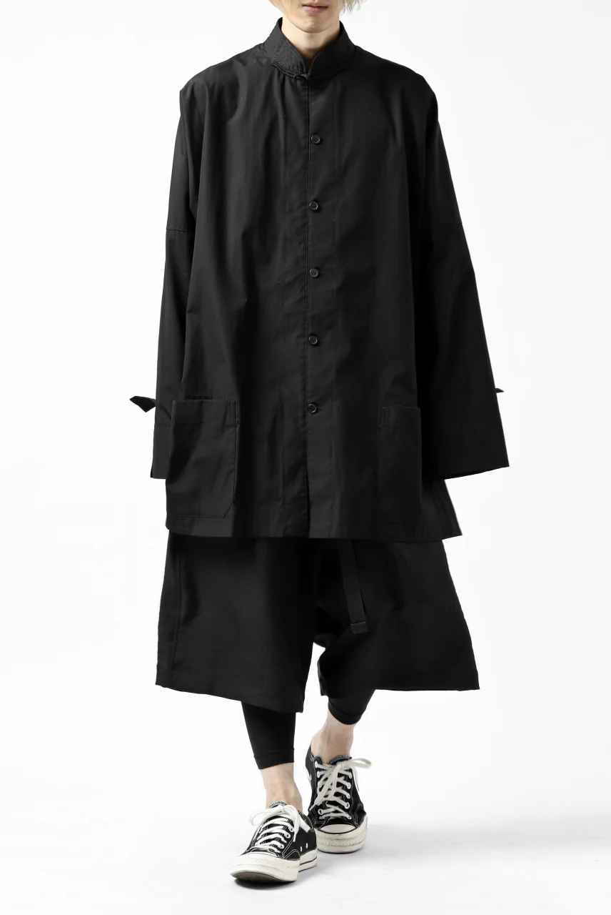 Y's BANG ON! No.120 CUFF ST CHINA SHIRT / AIR-TUMBLED COTTON (BLACK) - Image 29