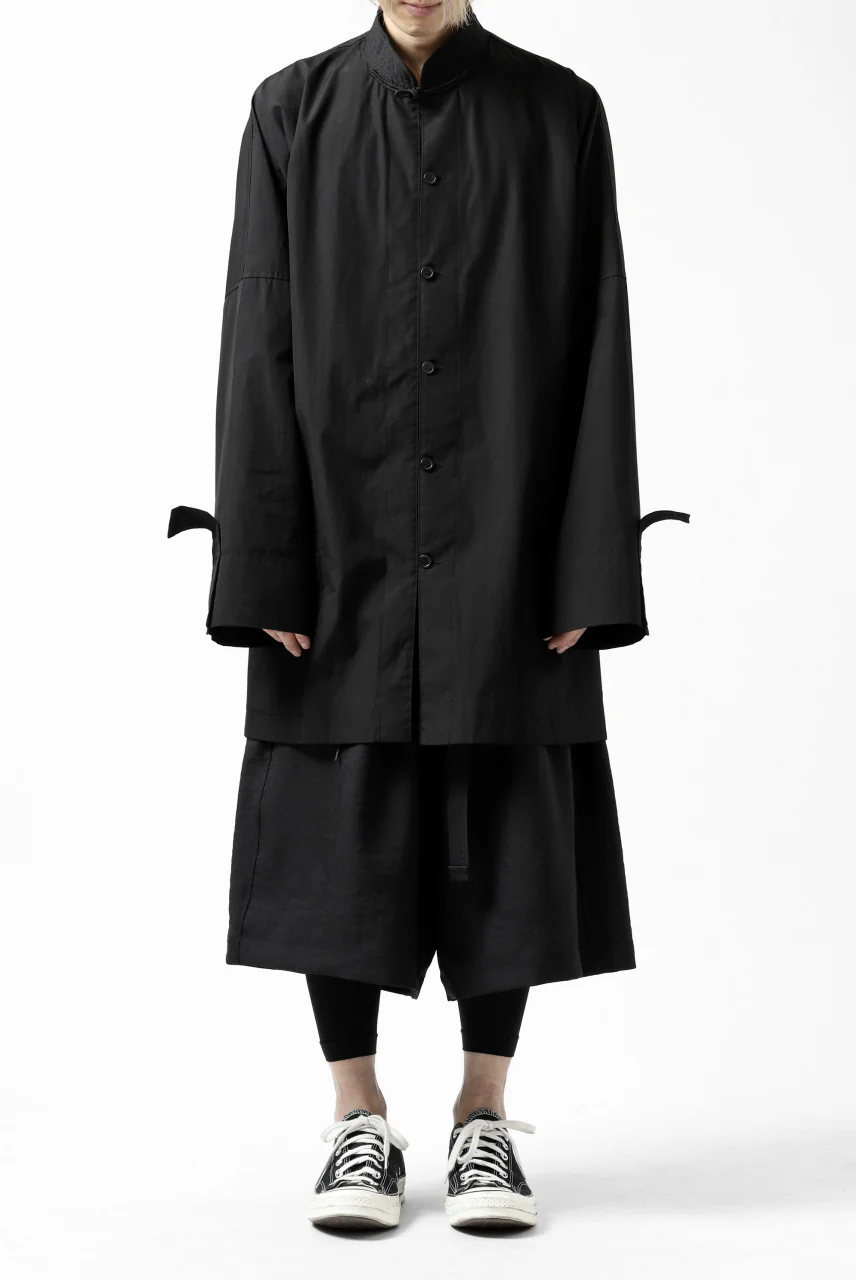 Y's BANG ON! No.120 CUFF ST CHINA SHIRT / AIR-TUMBLED COTTON (BLACK) - Image 30