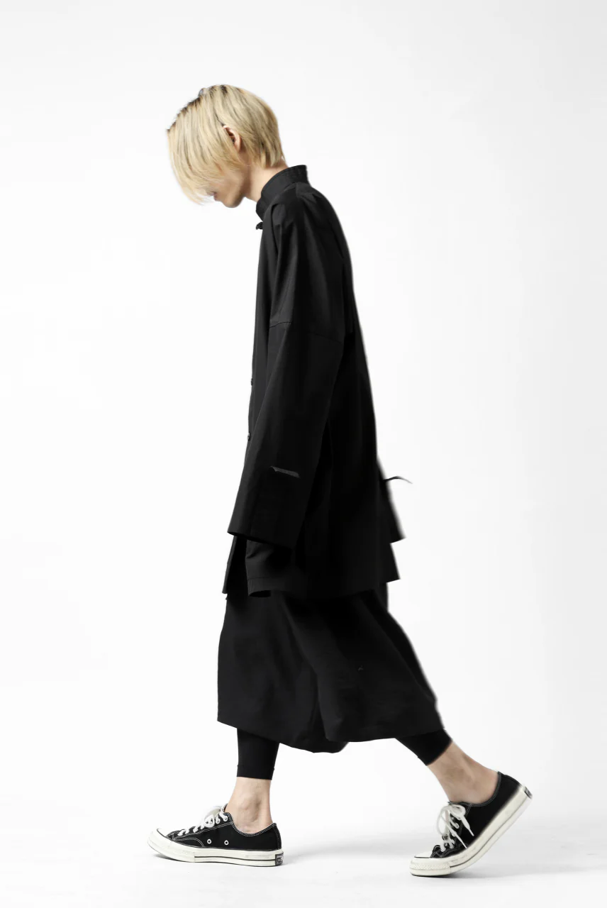 Y's BANG ON! No.120 CUFF ST CHINA SHIRT / AIR-TUMBLED COTTON (BLACK) - Image 34