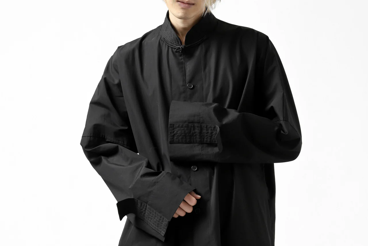 Y's BANG ON! No.120 CUFF ST CHINA SHIRT / AIR-TUMBLED COTTON (BLACK) - Image 36