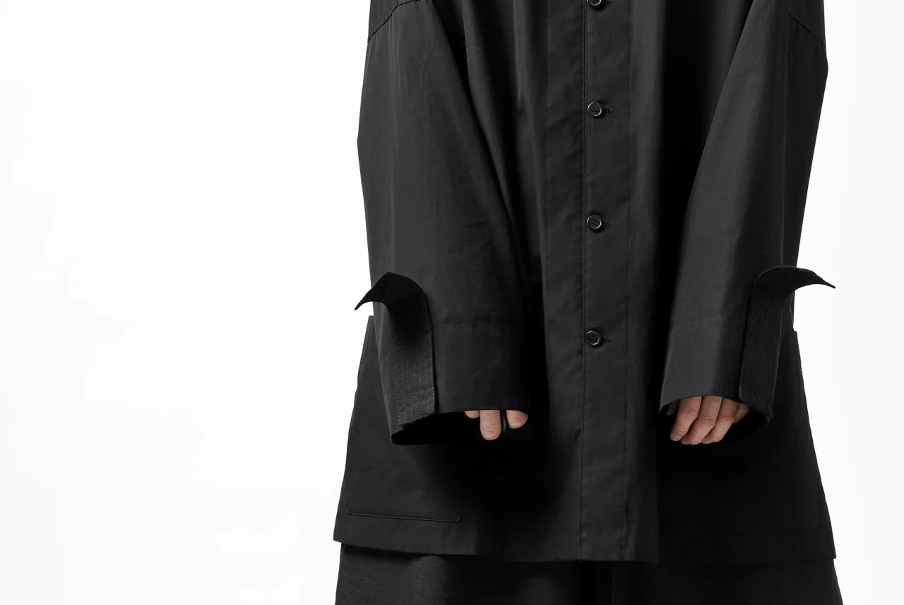 Y's BANG ON! No.120 CUFF ST CHINA SHIRT / AIR-TUMBLED COTTON (BLACK) - Image 37