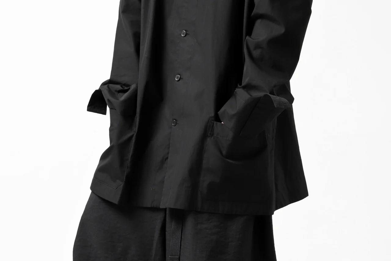 Y's BANG ON! No.120 CUFF ST CHINA SHIRT / AIR-TUMBLED COTTON (BLACK) - Image 38