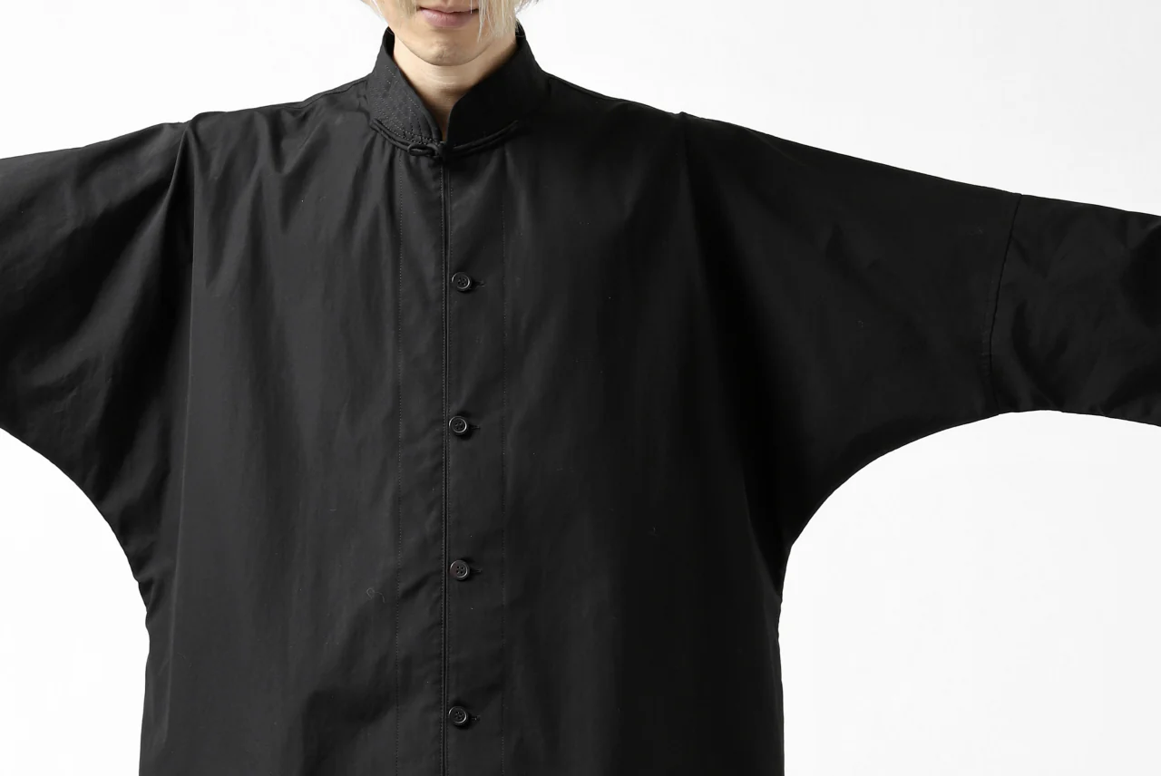 Y's BANG ON! No.120 CUFF ST CHINA SHIRT / AIR-TUMBLED COTTON (BLACK) - Image 39