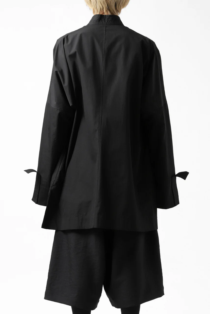 Y's BANG ON! No.120 CUFF ST CHINA SHIRT / AIR-TUMBLED COTTON (BLACK) - Image 4