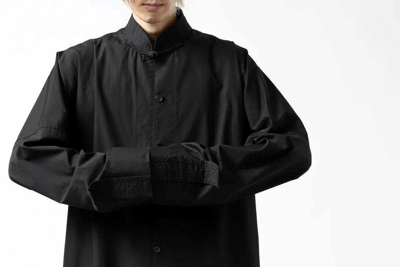 Y's BANG ON! No.120 CUFF ST CHINA SHIRT / AIR-TUMBLED COTTON (BLACK) - Image 40