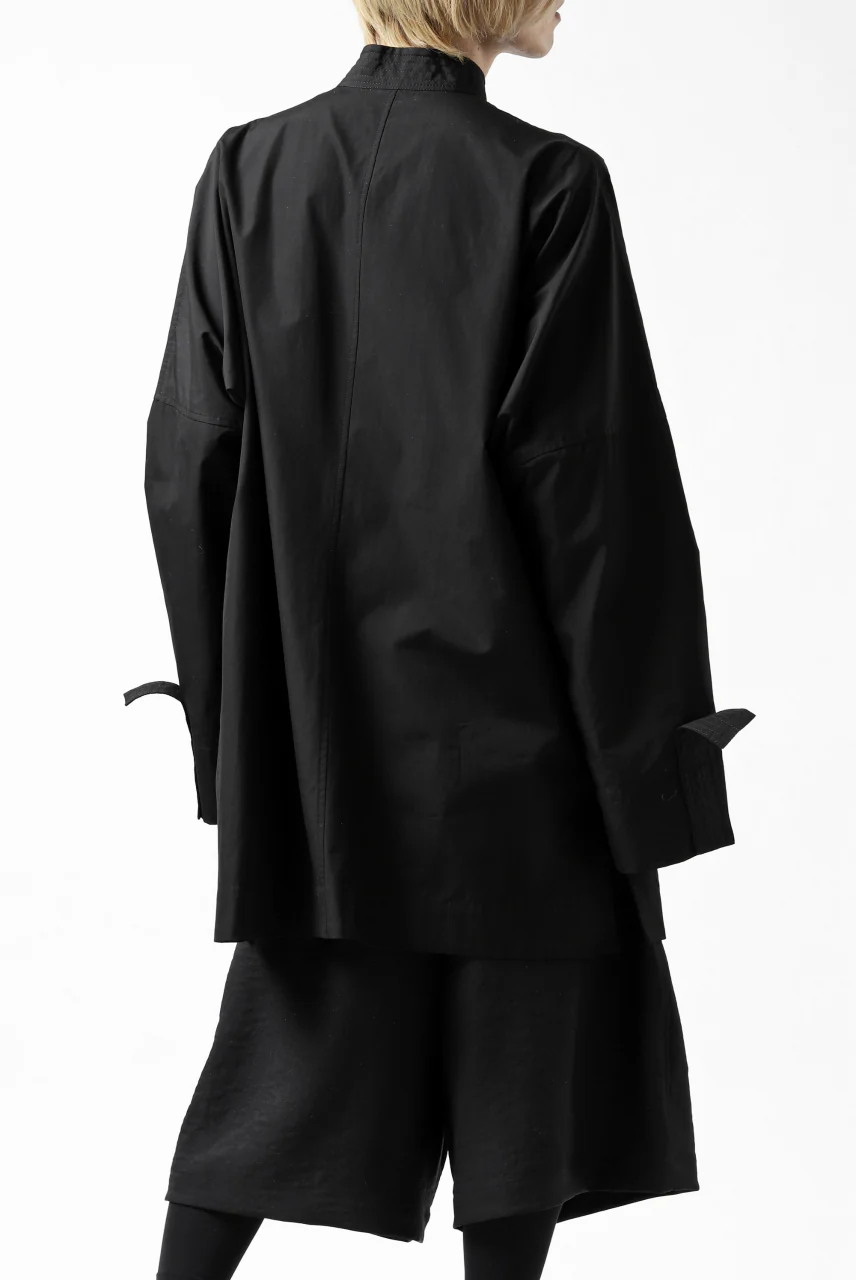 Y's BANG ON! No.120 CUFF ST CHINA SHIRT / AIR-TUMBLED COTTON (BLACK) - Image 7