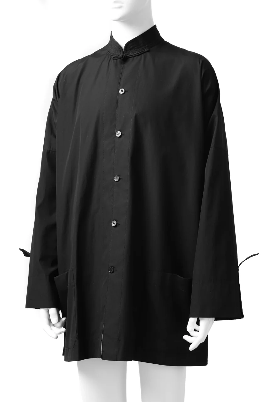 Y's BANG ON! No.120 CUFF ST CHINA SHIRT / AIR-TUMBLED COTTON (BLACK) - Image 9