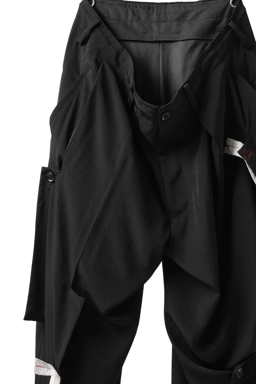 Y's BANG ON! No.125 ANCIENT TRIBE TAPE-STITCH FLUTTER PANTS (BLACK) - Image 11