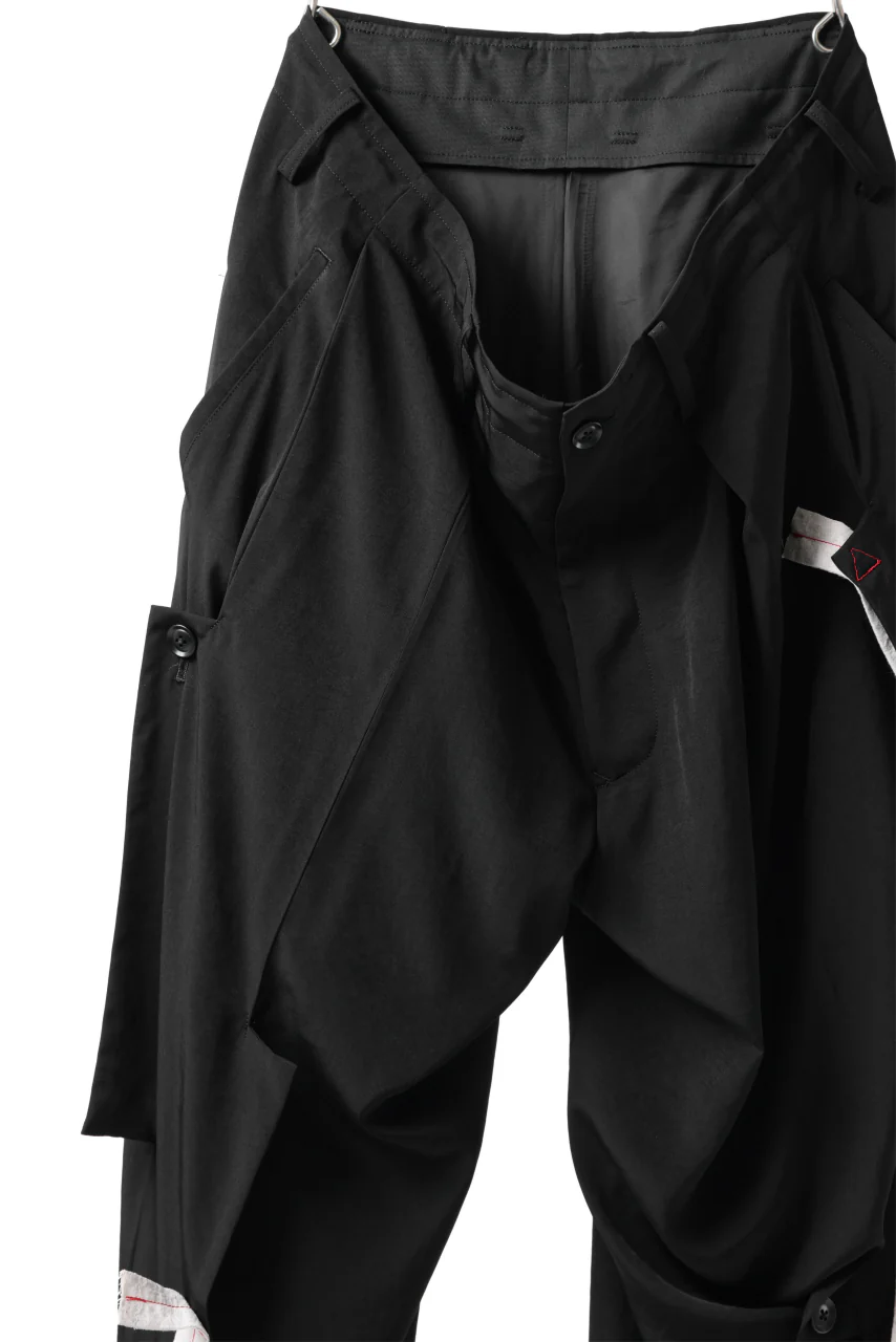 Y's BANG ON! No.125 ANCIENT TRIBE TAPE-STITCH FLUTTER PANTS (BLACK) - Image 12