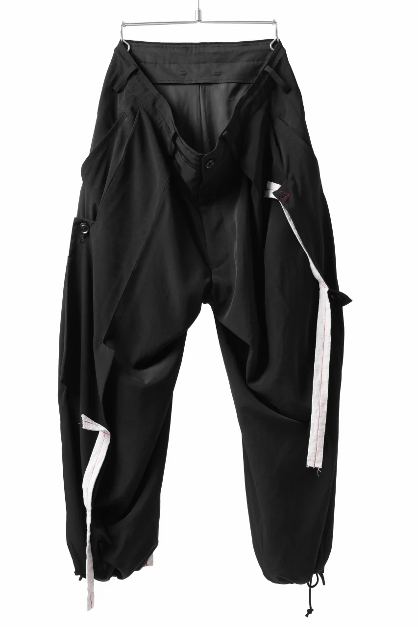 Y's BANG ON! No.125 ANCIENT TRIBE TAPE-STITCH FLUTTER PANTS (BLACK) - Image 2