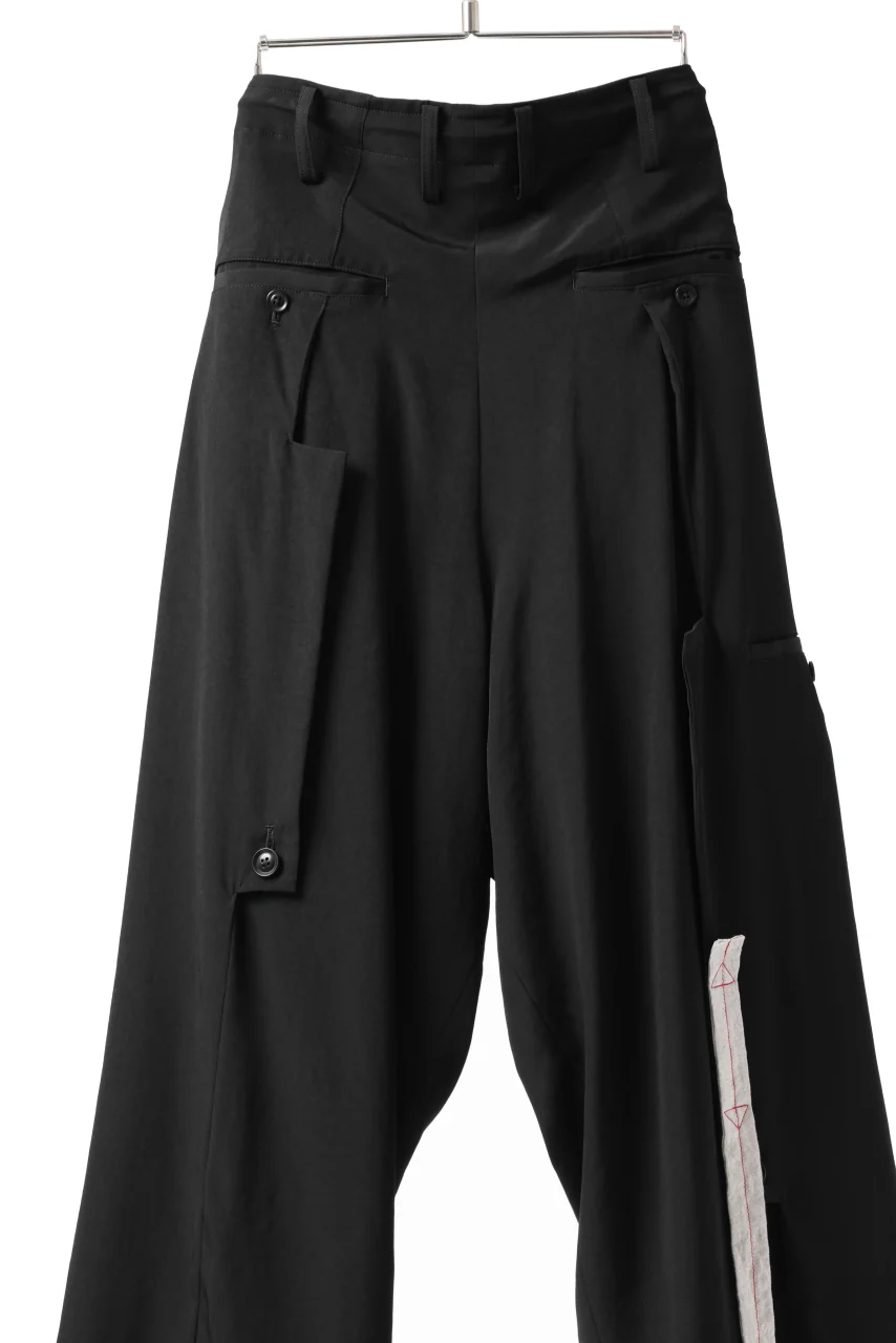 Y's BANG ON! No.125 ANCIENT TRIBE TAPE-STITCH FLUTTER PANTS (BLACK) - Image 22