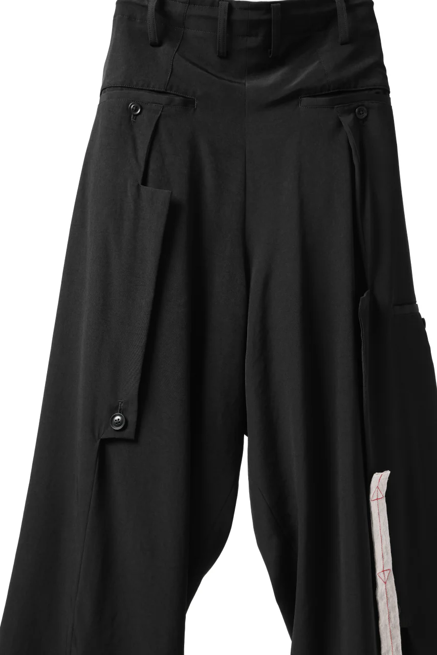 Y's BANG ON! No.125 ANCIENT TRIBE TAPE-STITCH FLUTTER PANTS (BLACK) - Image 23