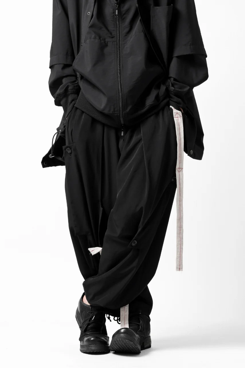 Y's BANG ON! No.125 ANCIENT TRIBE TAPE-STITCH FLUTTER PANTS (BLACK) - Image 7