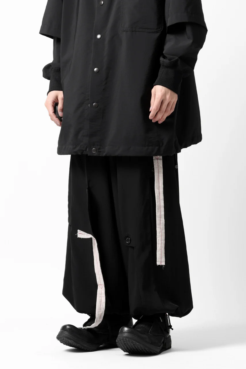 Y's BANG ON! No.125 ANCIENT TRIBE TAPE-STITCH FLUTTER PANTS (BLACK) - Image 8