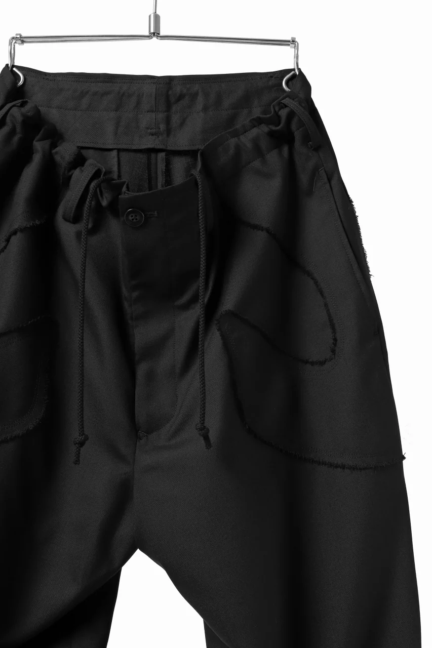Y's BANG ON! No.128 WESTERN STYLE WOOL TROPICAL PANTS (BLACK) - Image 11