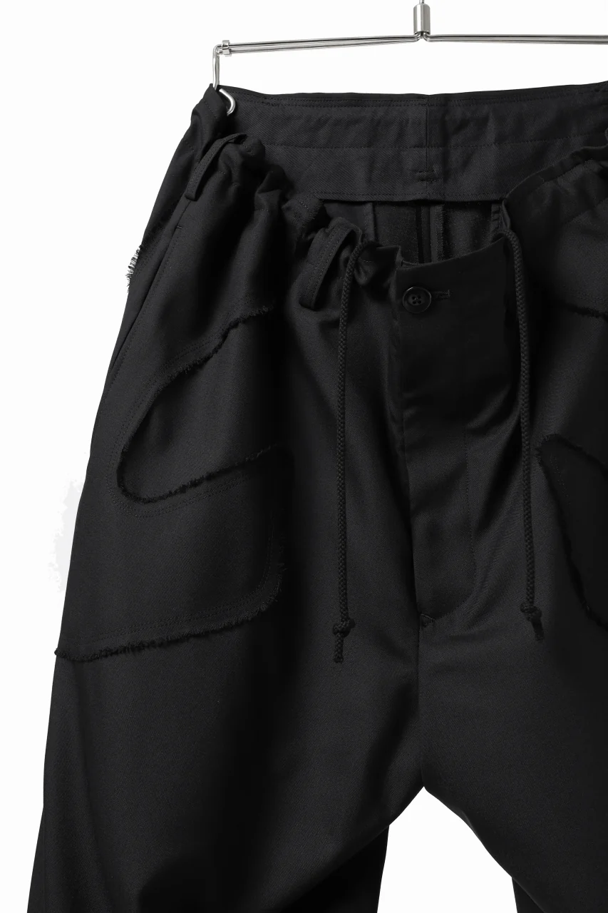 Y's BANG ON! No.128 WESTERN STYLE WOOL TROPICAL PANTS (BLACK) - Image 13