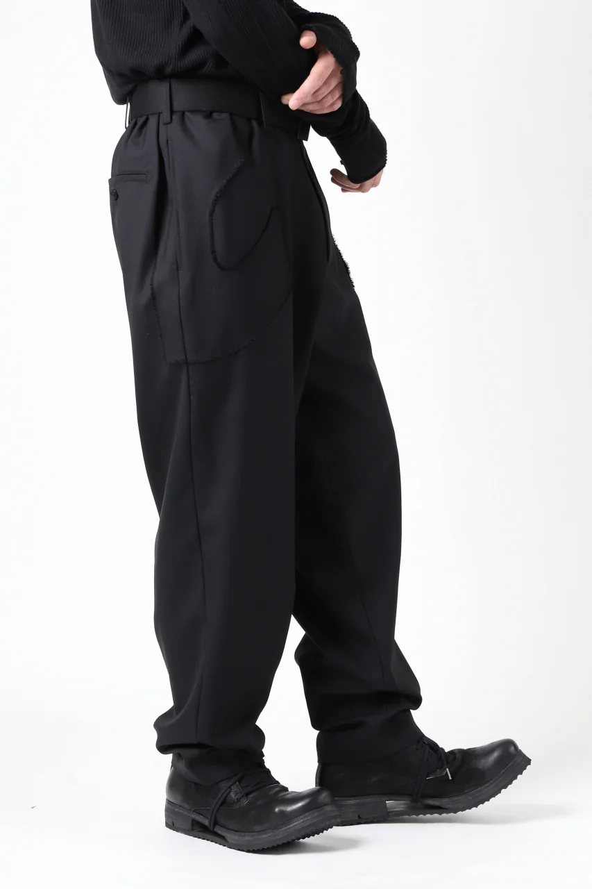 Y's BANG ON! No.128 WESTERN STYLE WOOL TROPICAL PANTS (BLACK) - Image 24