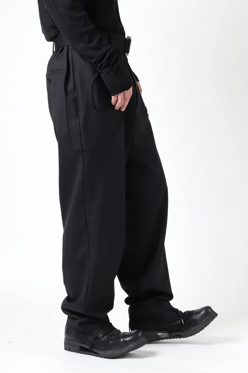 Y's BANG ON! No.128 WESTERN STYLE WOOL TROPICAL PANTS (BLACK) - Image 25