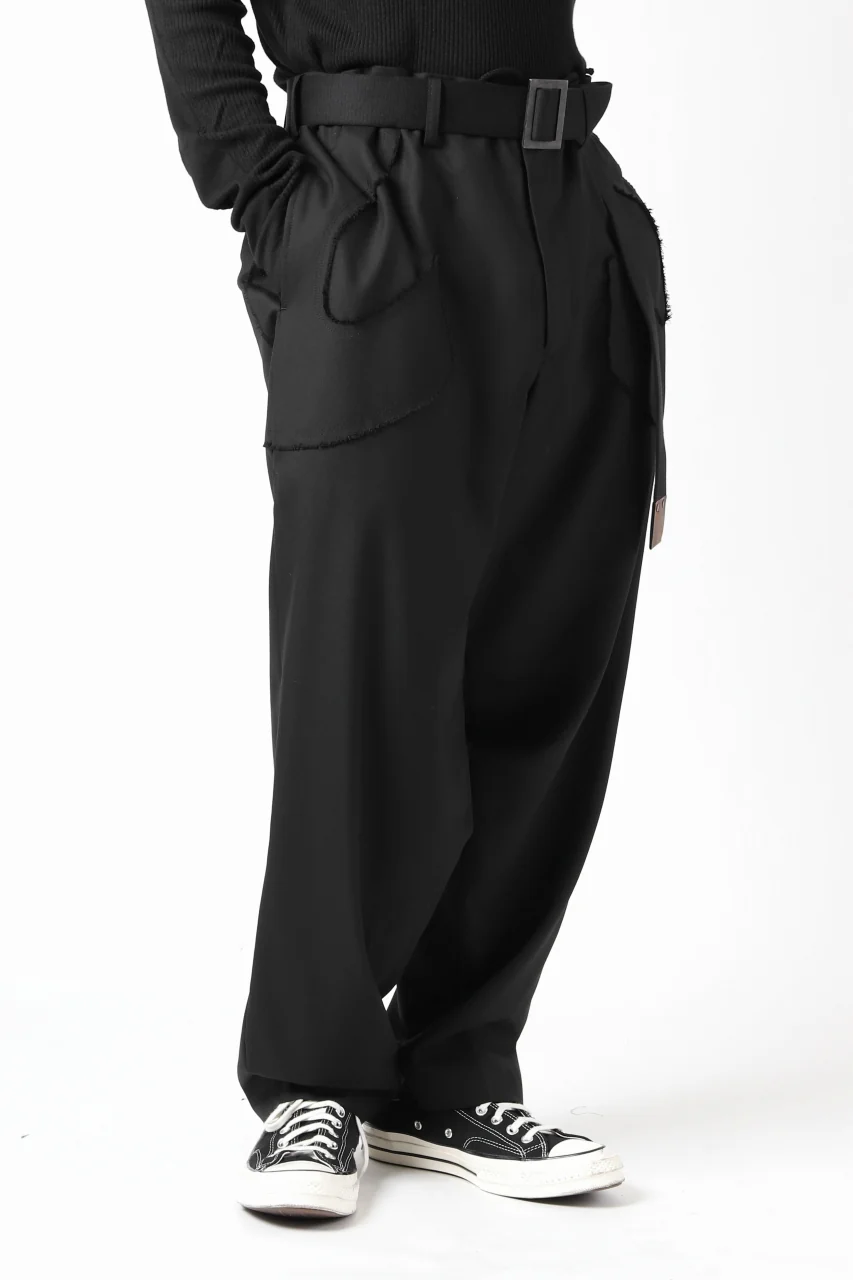 Y's BANG ON! No.128 WESTERN STYLE WOOL TROPICAL PANTS (BLACK) - Image 26