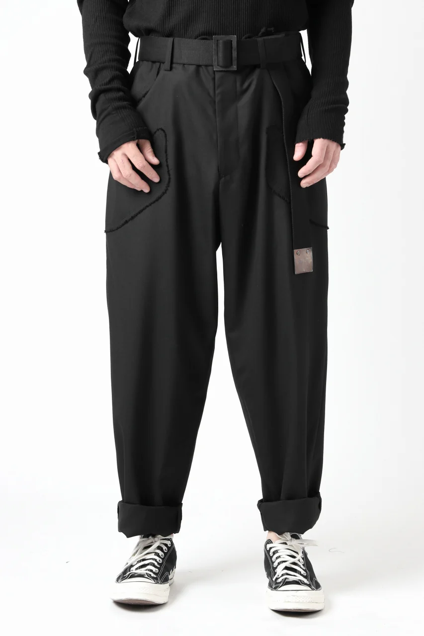 Y's BANG ON! No.128 WESTERN STYLE WOOL TROPICAL PANTS (BLACK) - Image 7