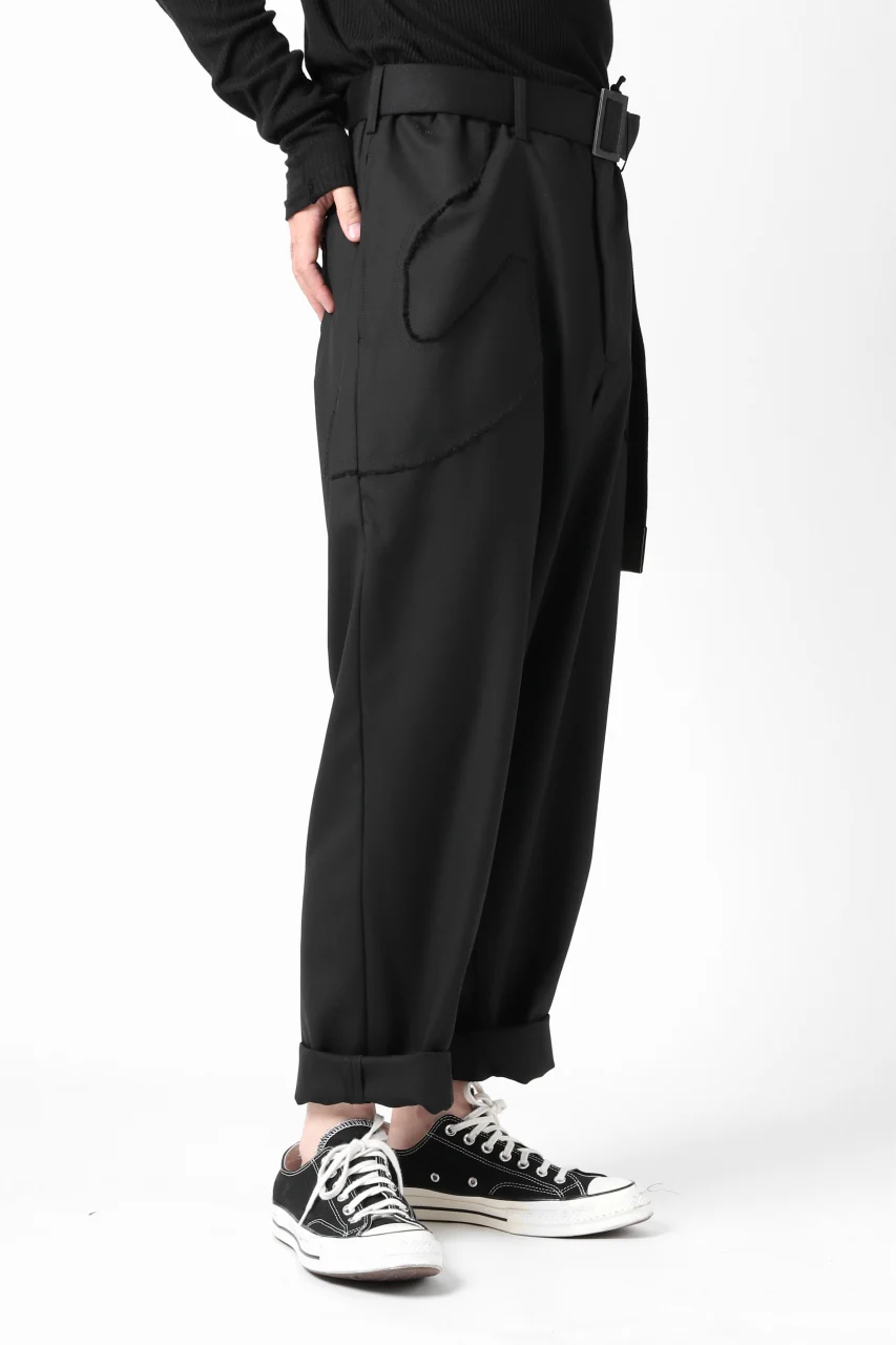 Y's BANG ON! No.128 WESTERN STYLE WOOL TROPICAL PANTS (BLACK) - Image 8