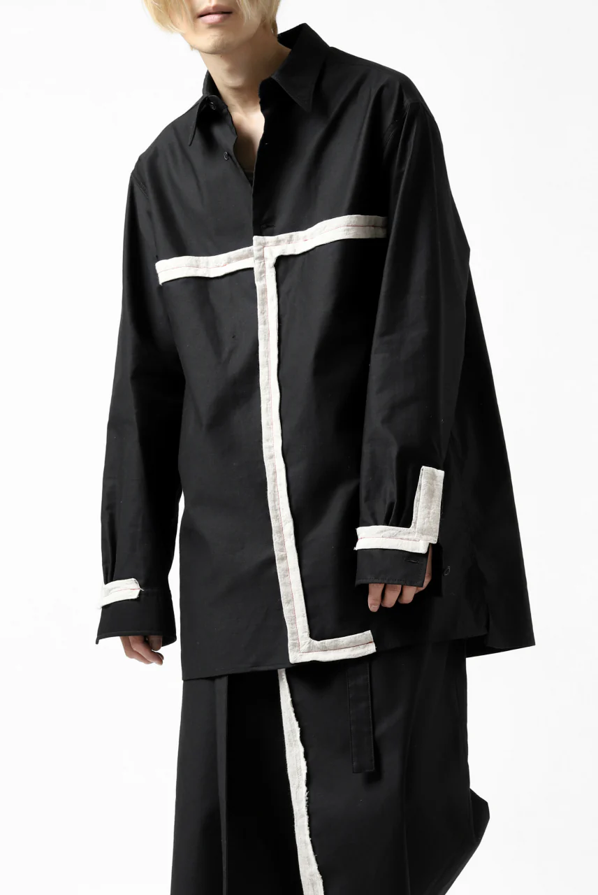 Y's BANG ON! No.139 ANCIENT TRIBE TAPE-STITCH SHIRT (BLACK) - Image 4