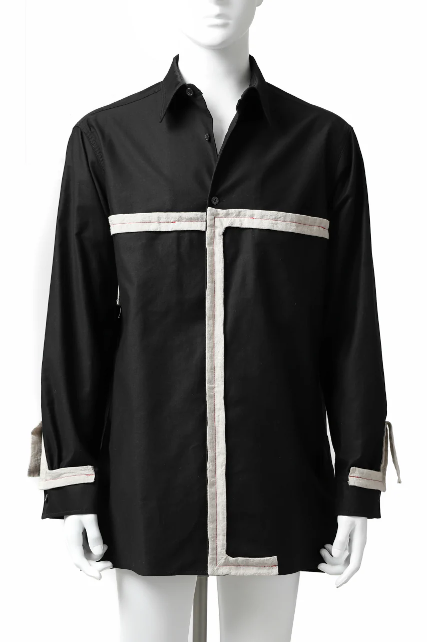 Y's BANG ON! No.139 ANCIENT TRIBE TAPE-STITCH SHIRT (BLACK) - Image 7
