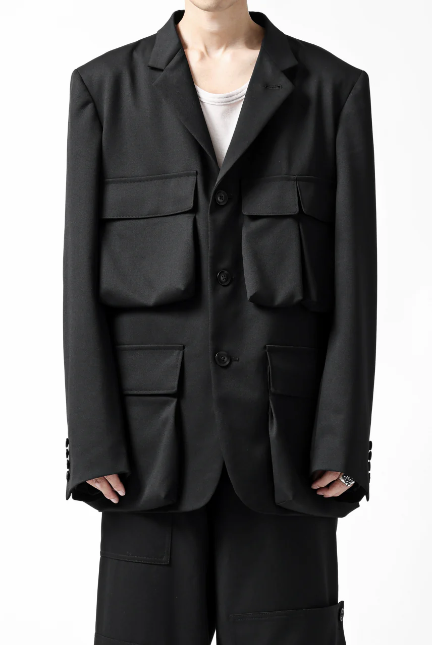 Y's BANG ON! No.163 GABARDINE SOLID POCKET JACKET (BLACK) - Image 11