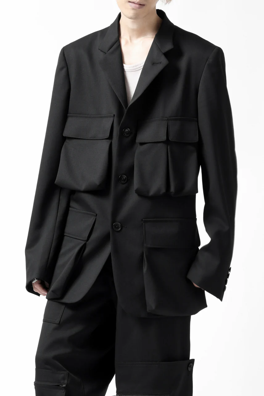 Y's BANG ON! No.163 GABARDINE SOLID POCKET JACKET (BLACK) - Image 13