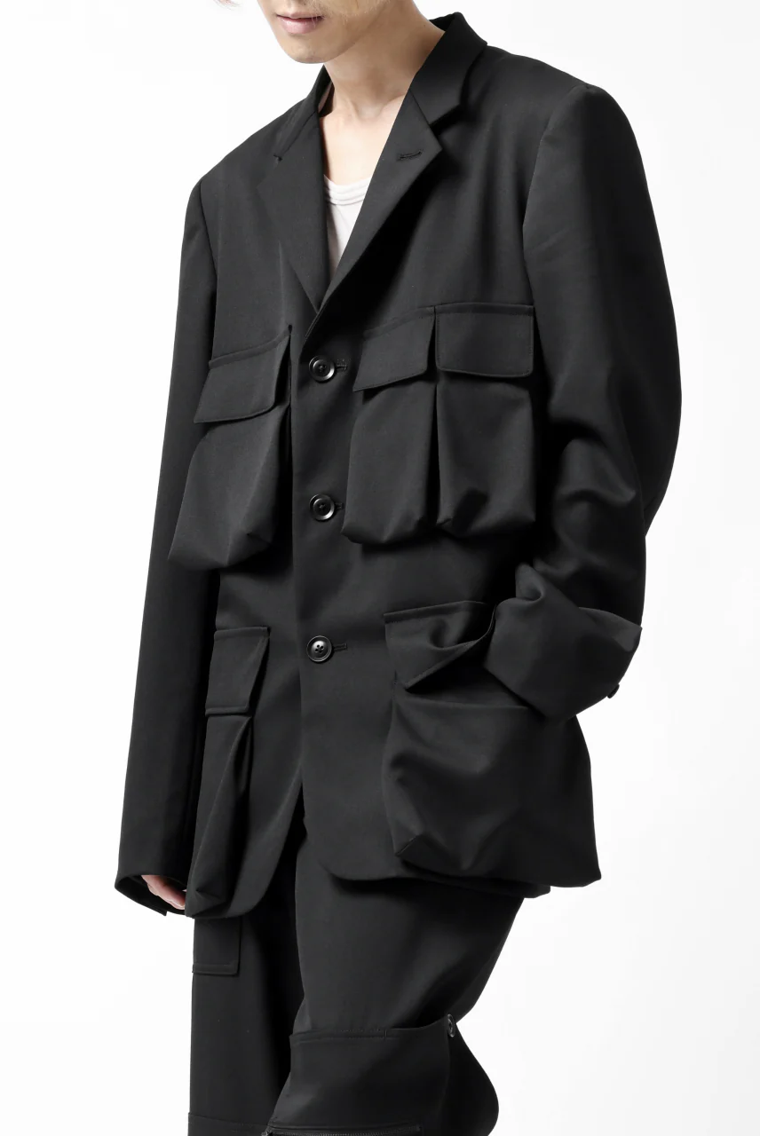 Y's BANG ON! No.163 GABARDINE SOLID POCKET JACKET (BLACK) - Image 14