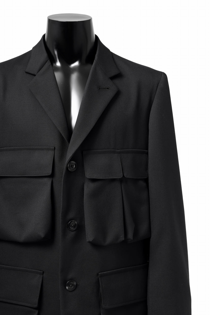 Y's BANG ON! No.163 GABARDINE SOLID POCKET JACKET (BLACK) - Image 16