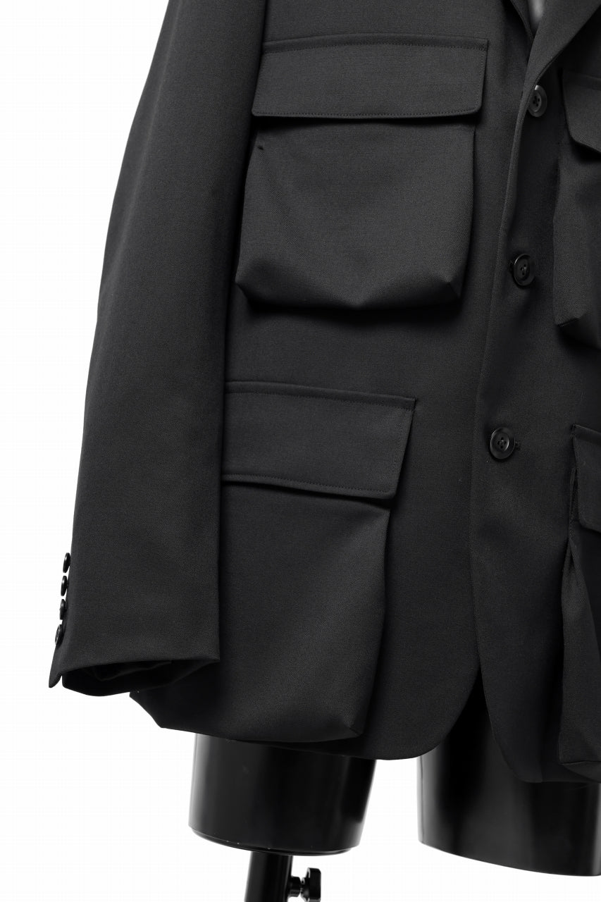 Y's BANG ON! No.163 GABARDINE SOLID POCKET JACKET (BLACK) - Image 18