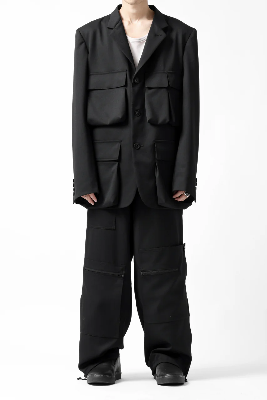 Y's BANG ON! No.163 GABARDINE SOLID POCKET JACKET (BLACK) - Image 31