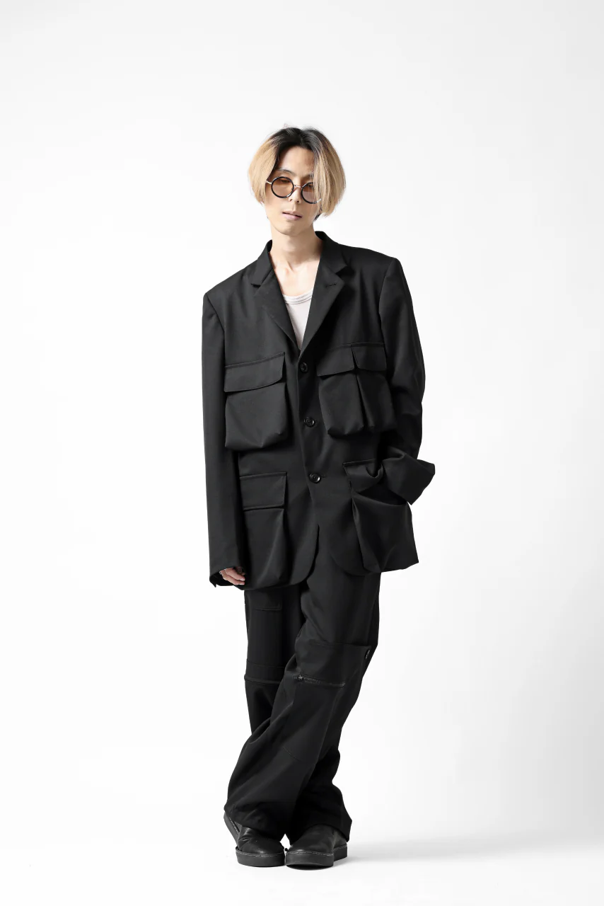 Y's BANG ON! No.163 GABARDINE SOLID POCKET JACKET (BLACK) - Image 50