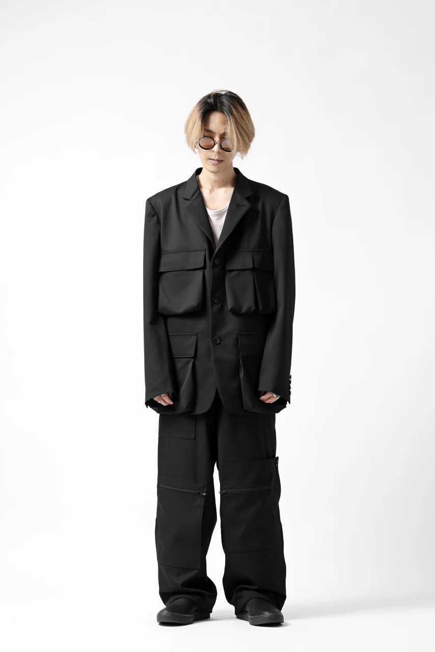 Y's BANG ON! No.163 GABARDINE SOLID POCKET JACKET (BLACK) - Image 52