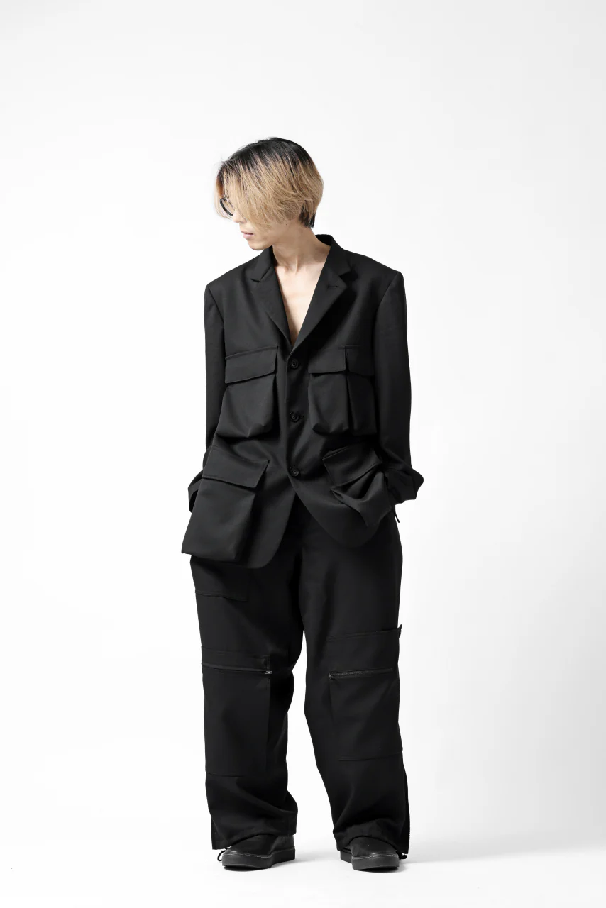 Y's BANG ON! No.163 GABARDINE SOLID POCKET JACKET (BLACK) - Image 54