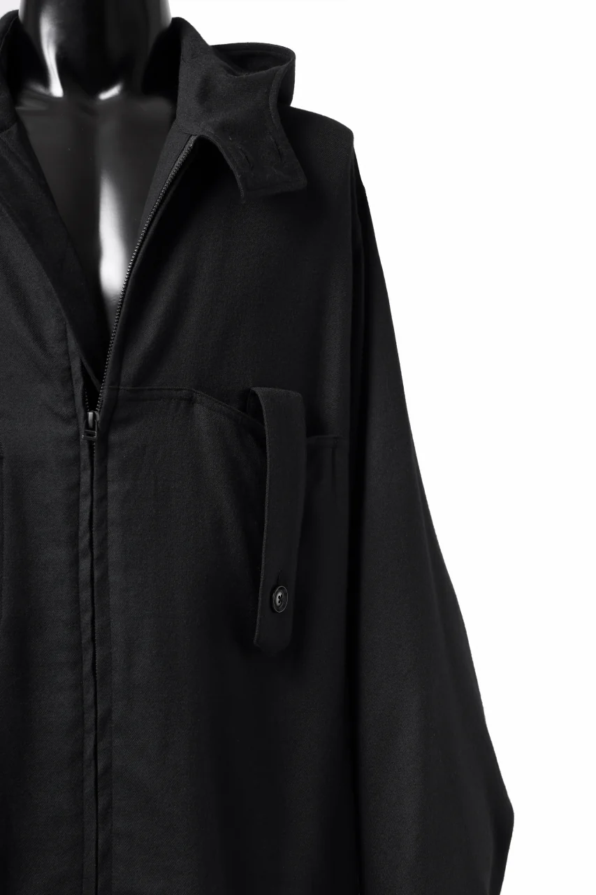 Y's BANG ON! No.167 WOOL VIYELLA HOODED SHIRTS (BLACK) - Image 11