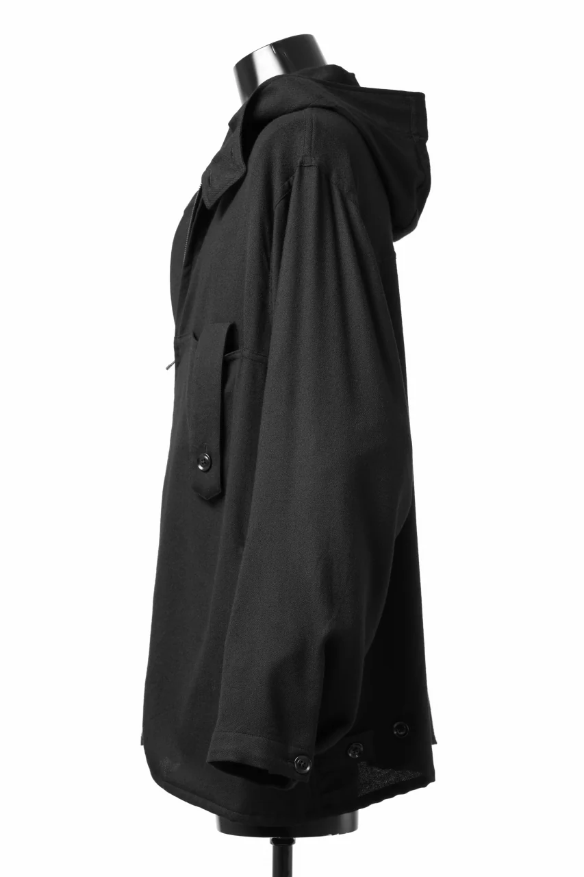Y's BANG ON! No.167 WOOL VIYELLA HOODED SHIRTS (BLACK) - Image 5