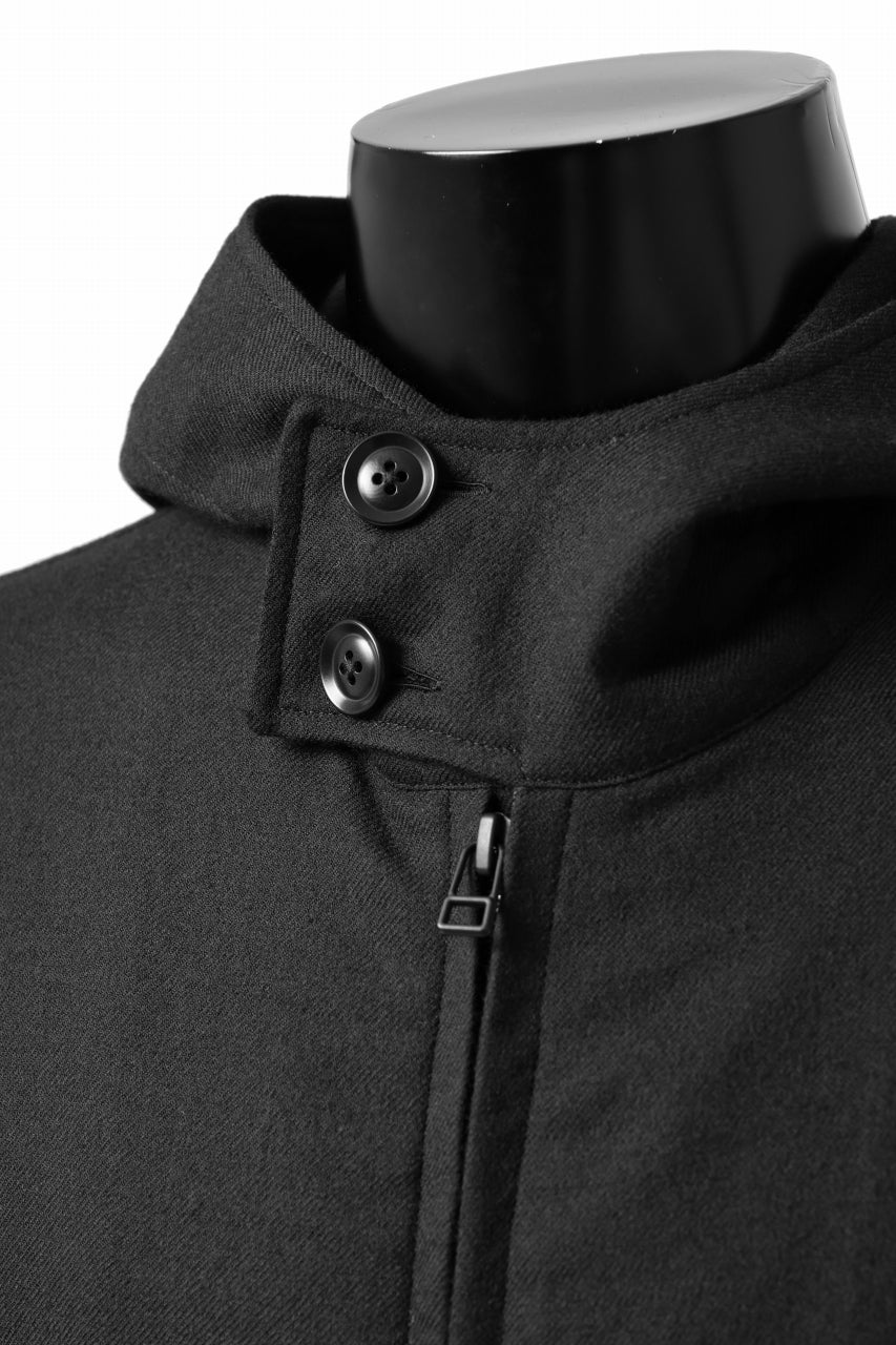 Y's BANG ON! No.167 WOOL VIYELLA HOODED SHIRTS (BLACK) - Image 9