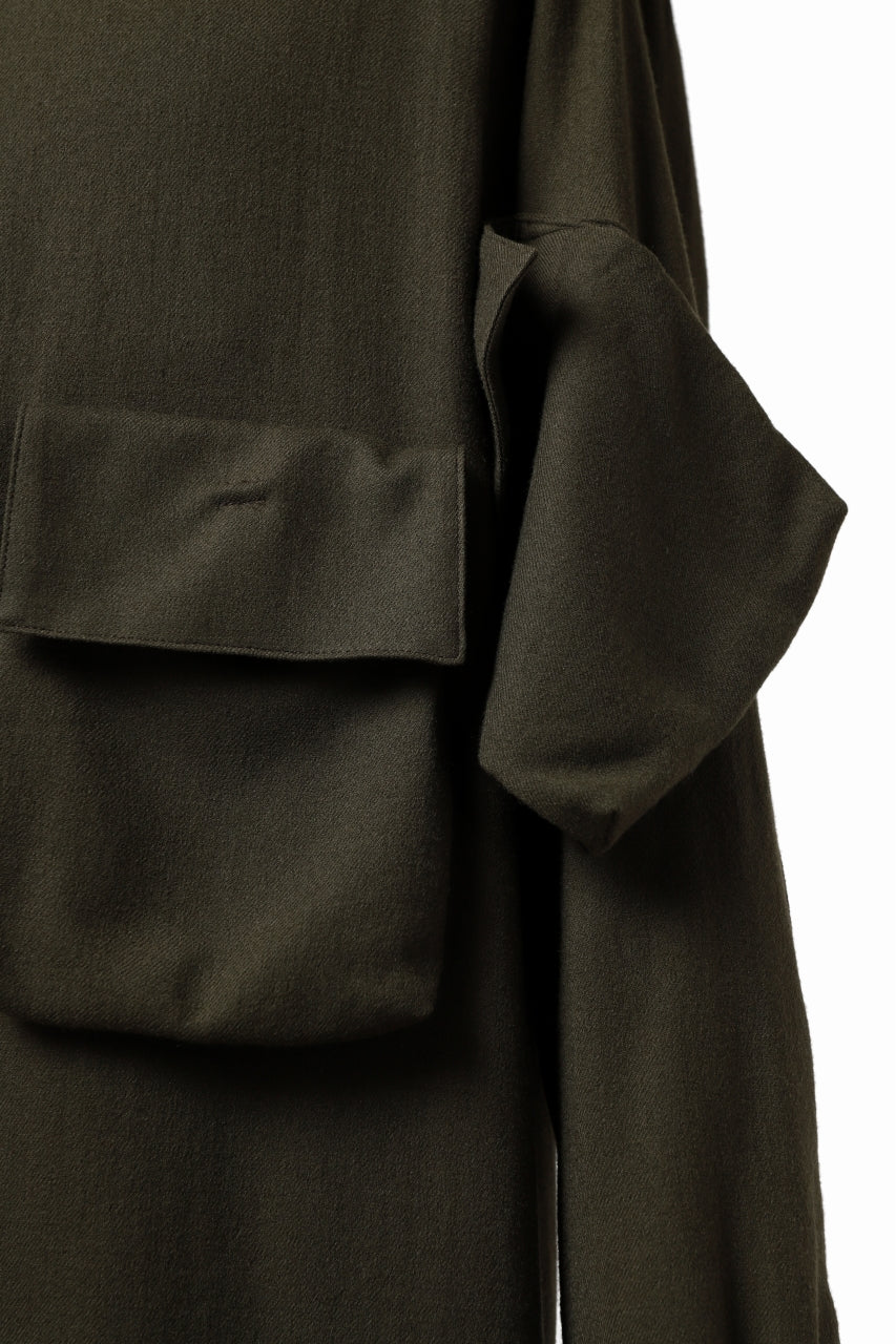 Y's BANG ON! No.168 WOOL VIYELLA DETACHABLE COLLAR SHIRTS (KHAKI) - Image 12