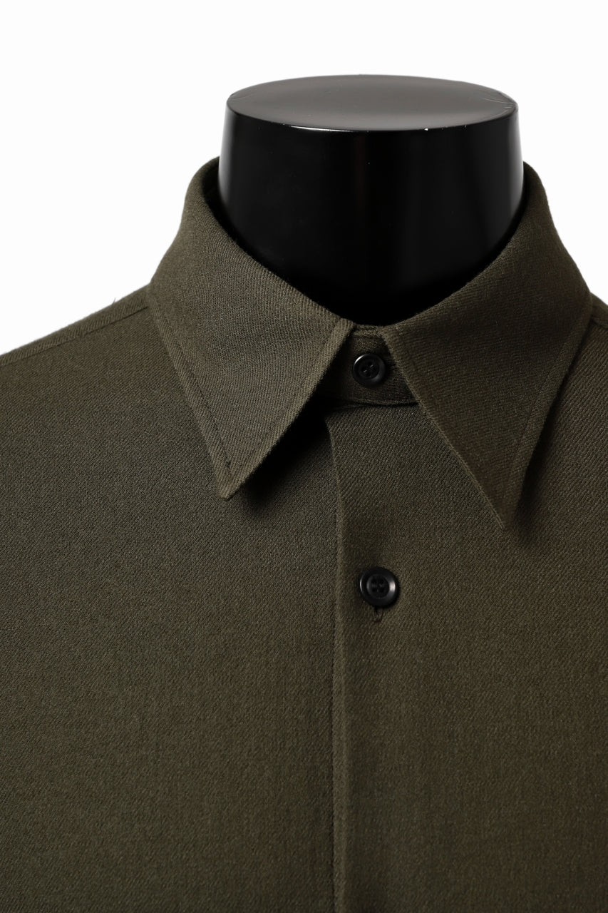 Y's BANG ON! No.168 WOOL VIYELLA DETACHABLE COLLAR SHIRTS (KHAKI) - Image 9