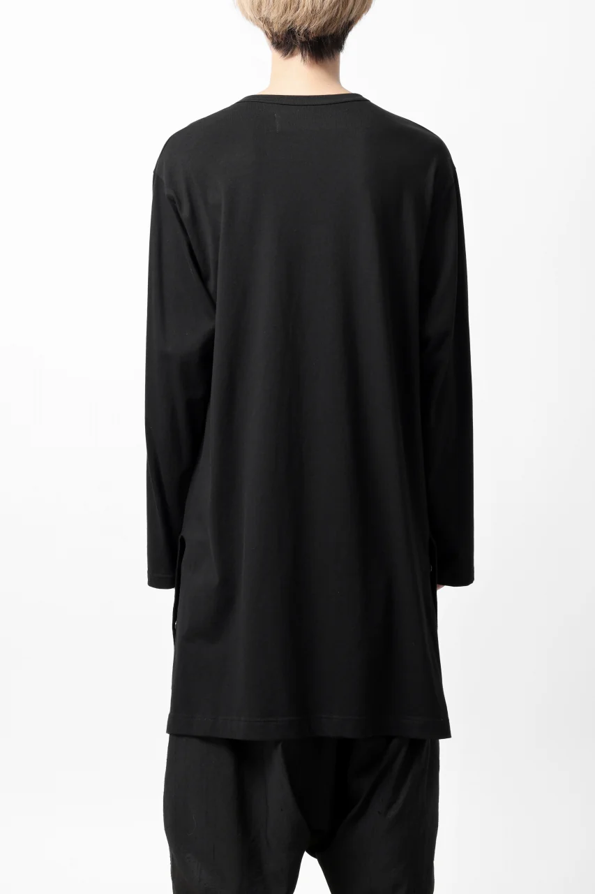 Y's BANG ON! No.169 HENLEY NECK LONG TOPS / COMA 28G JERSEY  (BLACK) - Image 15