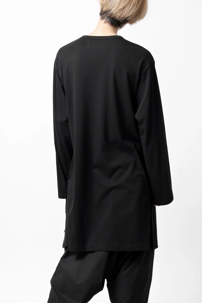 Y's BANG ON! No.169 HENLEY NECK LONG TOPS / COMA 28G JERSEY  (BLACK) - Image 18