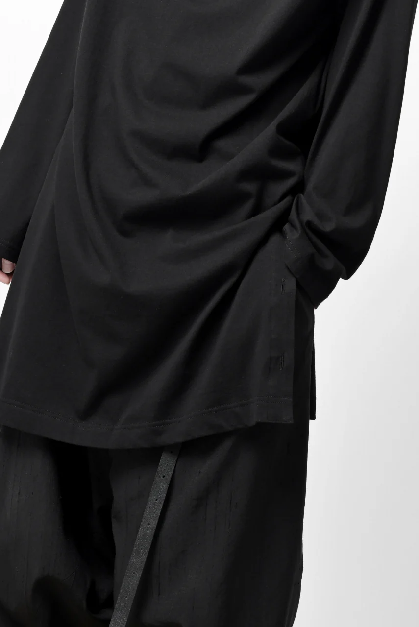 Y's BANG ON! No.169 HENLEY NECK LONG TOPS / COMA 28G JERSEY  (BLACK) - Image 31