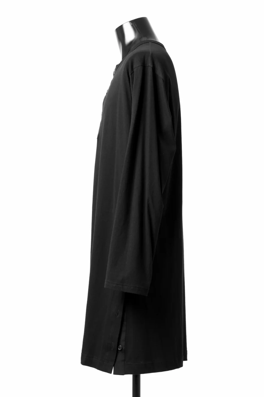 Y's BANG ON! No.169 HENLEY NECK LONG TOPS / COMA 28G JERSEY  (BLACK) - Image 4