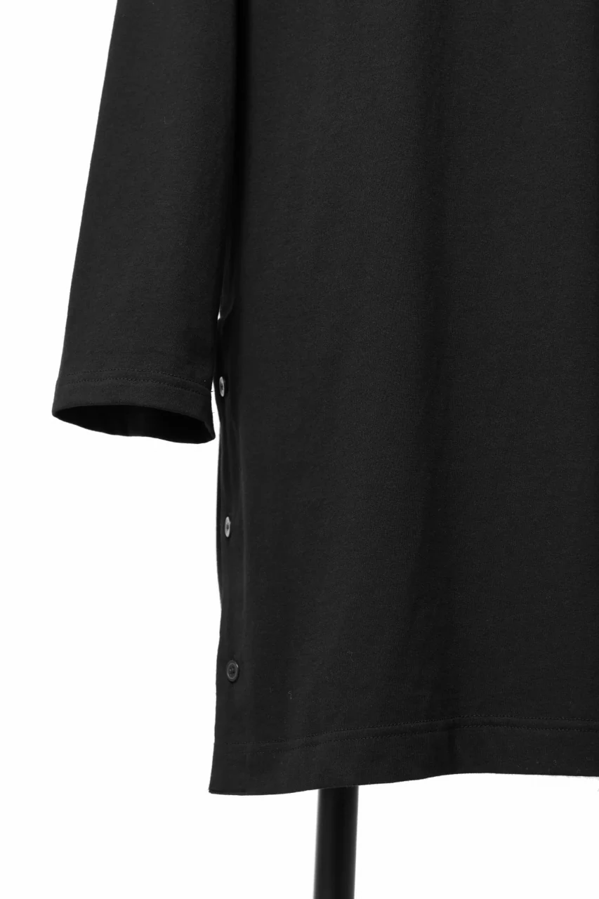 Y's BANG ON! No.169 HENLEY NECK LONG TOPS / COMA 28G JERSEY  (BLACK) - Image 9
