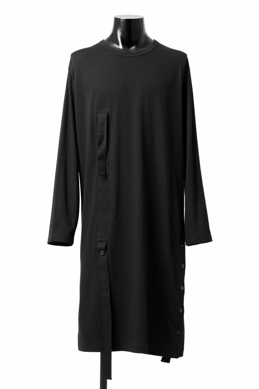 Y's BANG ON! No.170 TAPE AJUST DRAPE LONG TOPS / COMA 28G JERSEY (BLACK)