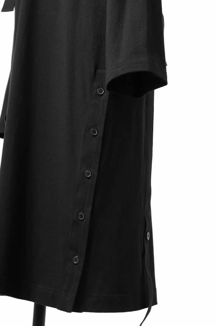 Y's BANG ON! No.170 TAPE AJUST DRAPE LONG TOPS / COMA 28G JERSEY (BLACK) - Image 15