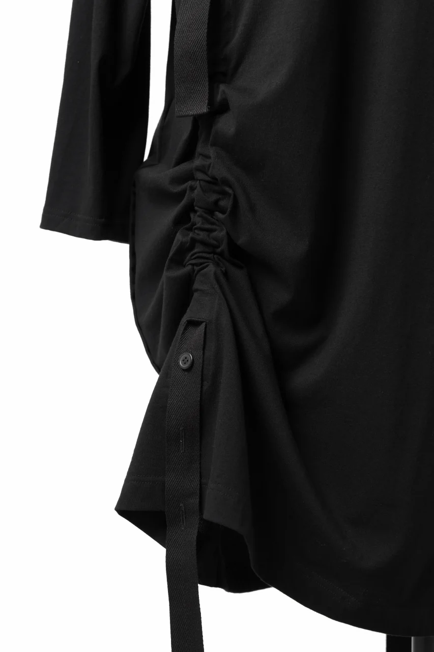 Y's BANG ON! No.170 TAPE AJUST DRAPE LONG TOPS / COMA 28G JERSEY (BLACK) - Image 20
