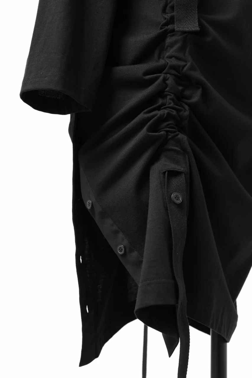 Y's BANG ON! No.170 TAPE AJUST DRAPE LONG TOPS / COMA 28G JERSEY (BLACK) - Image 21